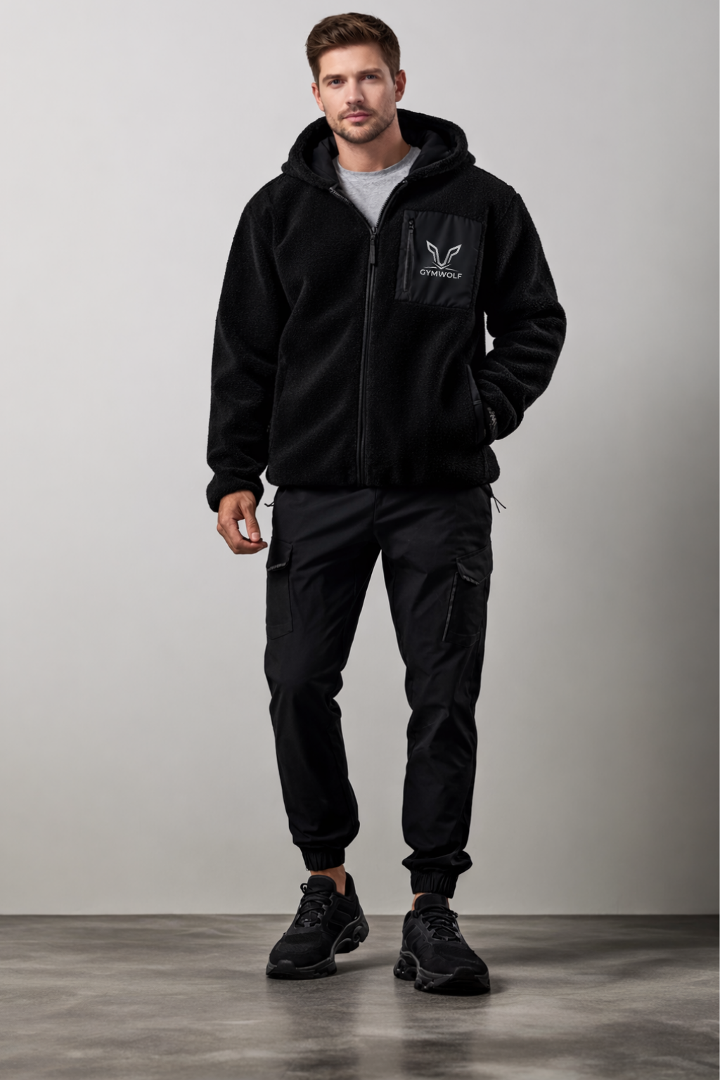 Linear Full Zip Borg Jacket